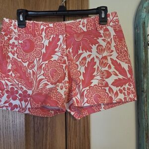 J. Crew High Waist Floral Pink Shorts